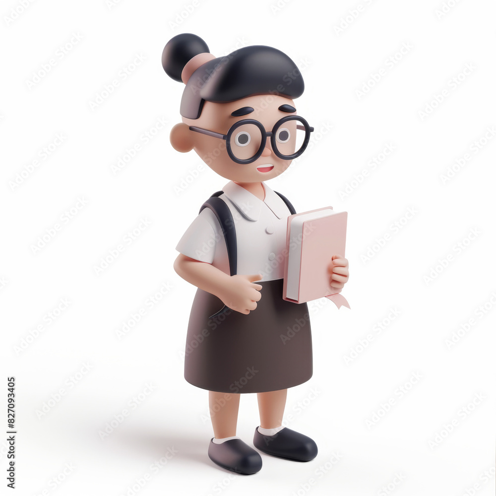 teacher with a book icon in 3D style on a white background teacher with a book icon in 3D style on a white background
