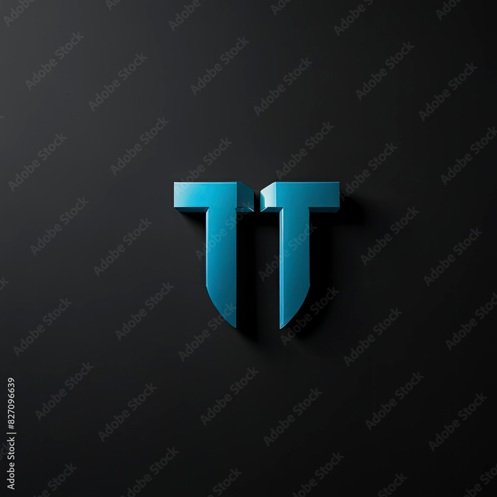 Fototapeta premium The futuristic T logo emphasizes advanced techno with generative ai