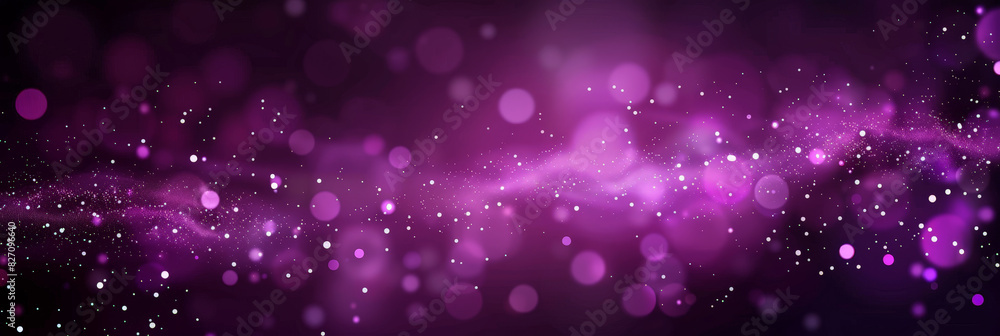 Fototapeta premium purple glowing particles background, glitter and Sparkling magical dust particles effects,purple background with bokeh lights ,Christmas.