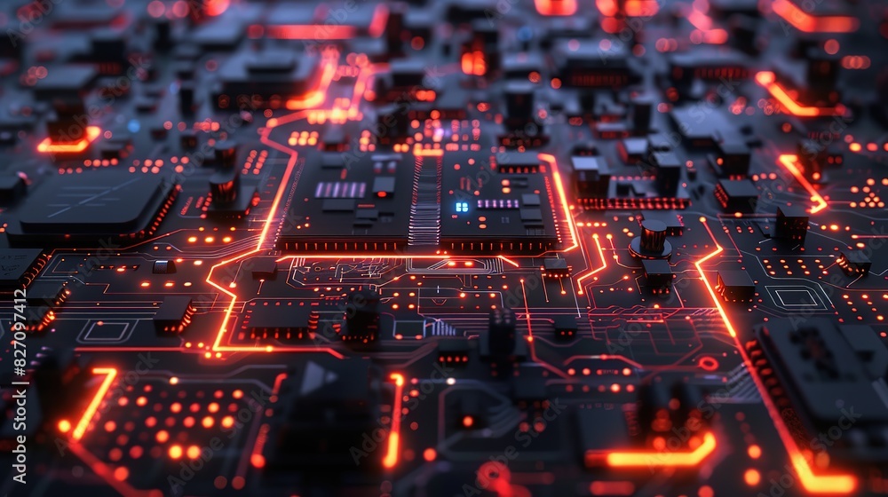 Close up of a motherboard, circuit board Close up of a motherboard, circuit board