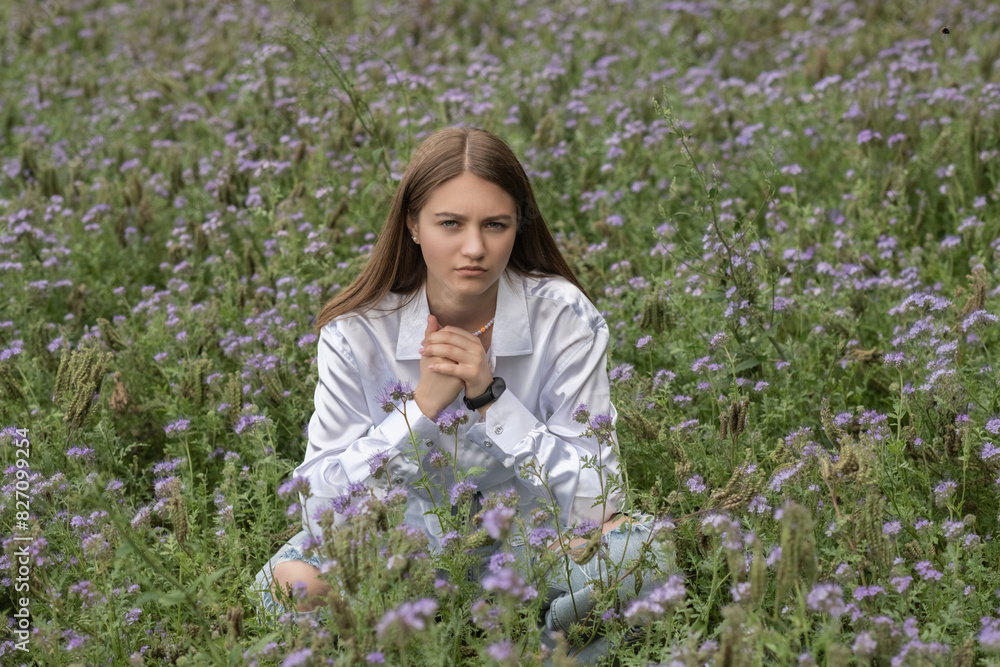 Portrait of a young beautiful long-haired girl outdoors. Portrait of a young beautiful long-haired girl outdoors.