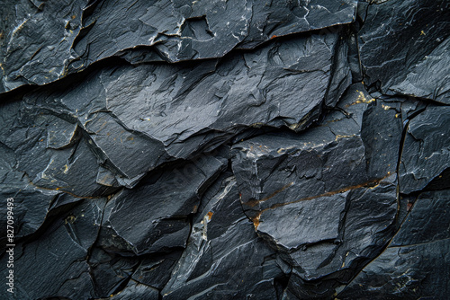 Black slate rock background, top view, high resolution photography, insanely detailed and intricate. Created with Ai 