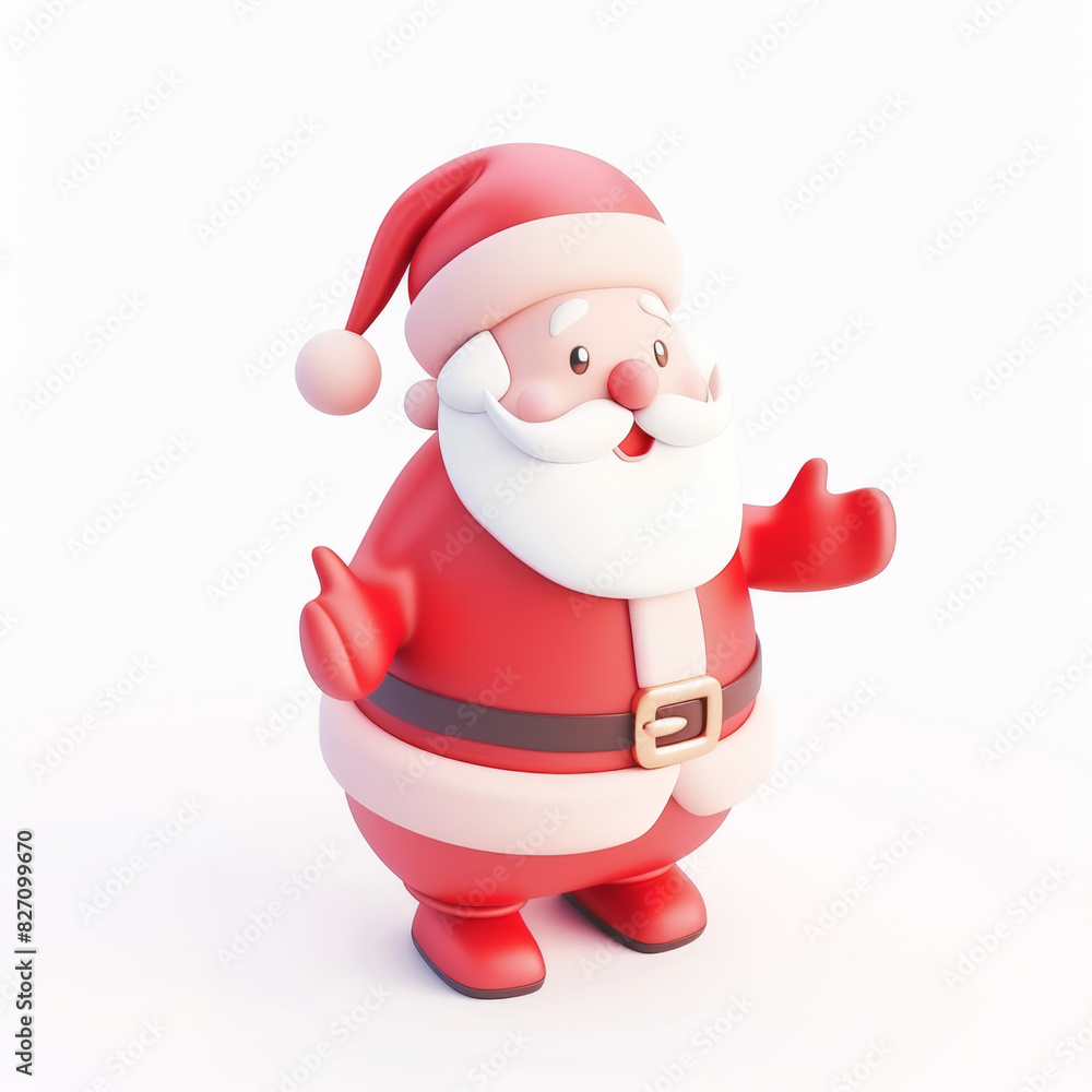Santa Claus icon in 3D style on a white background Santa Claus icon in 3D style on a white background