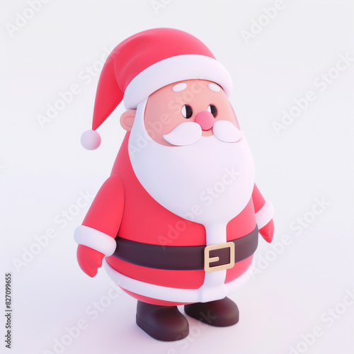 Santa Claus icon in 3D style on a white background