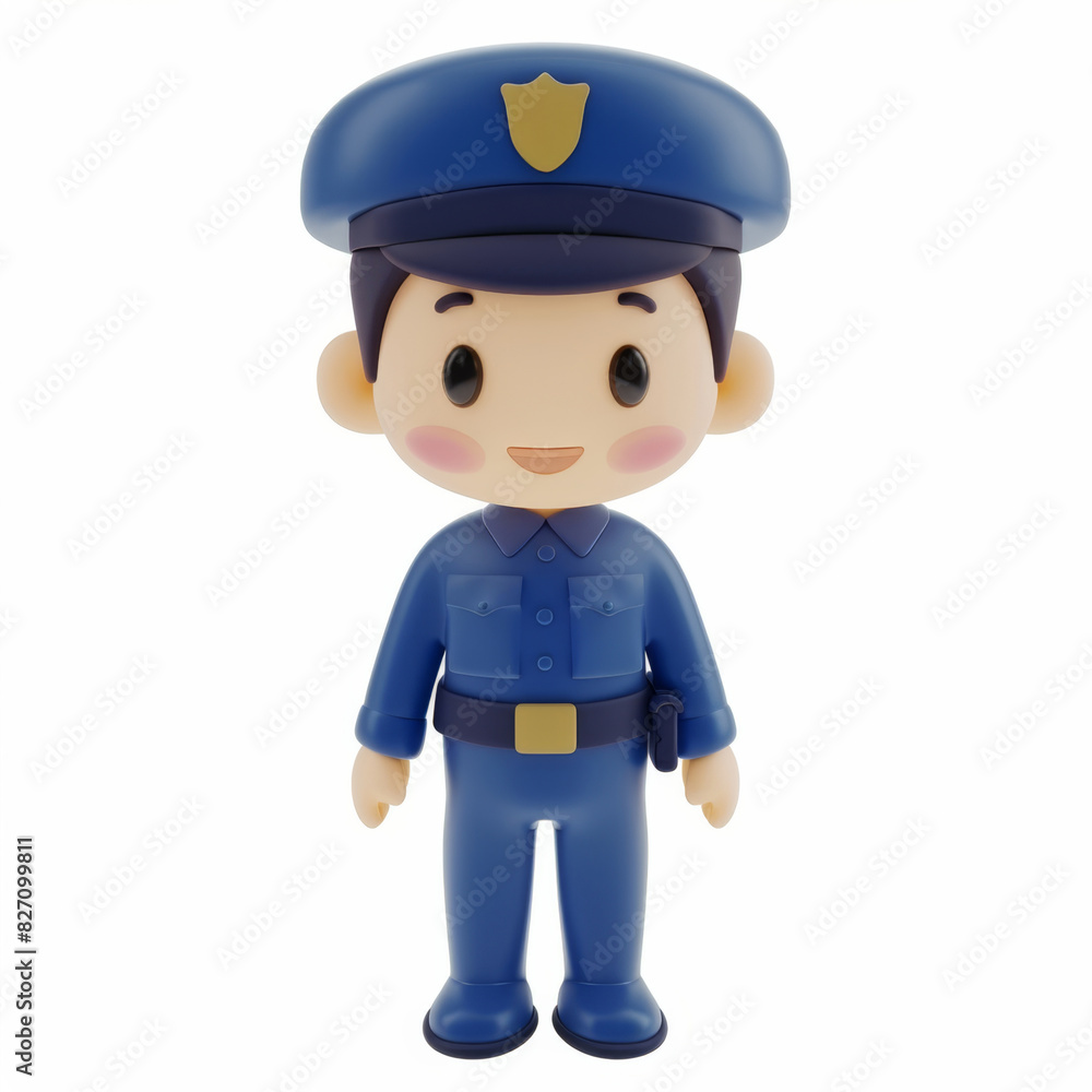 police officer icon in 3D style on a white background police officer icon in 3D style on a white background