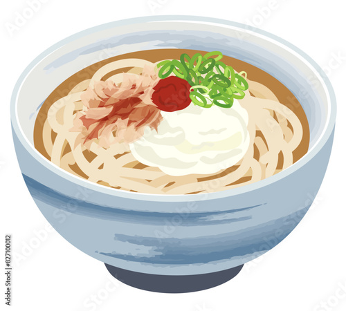 おろしうどん イラスト シンプルな和食メニュー