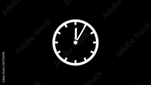 Wallpaper Mural Clock Animation in 12 Hour Loop animation with optional luma matte. Alpha Luma Matte included. Torontodigital.ca