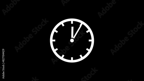 Wallpaper Mural Clock Animation in 12 Hour Loop animation with optional luma matte. Alpha Luma Matte included. Torontodigital.ca