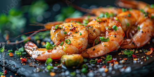 Close-up of a prepared seafood dish