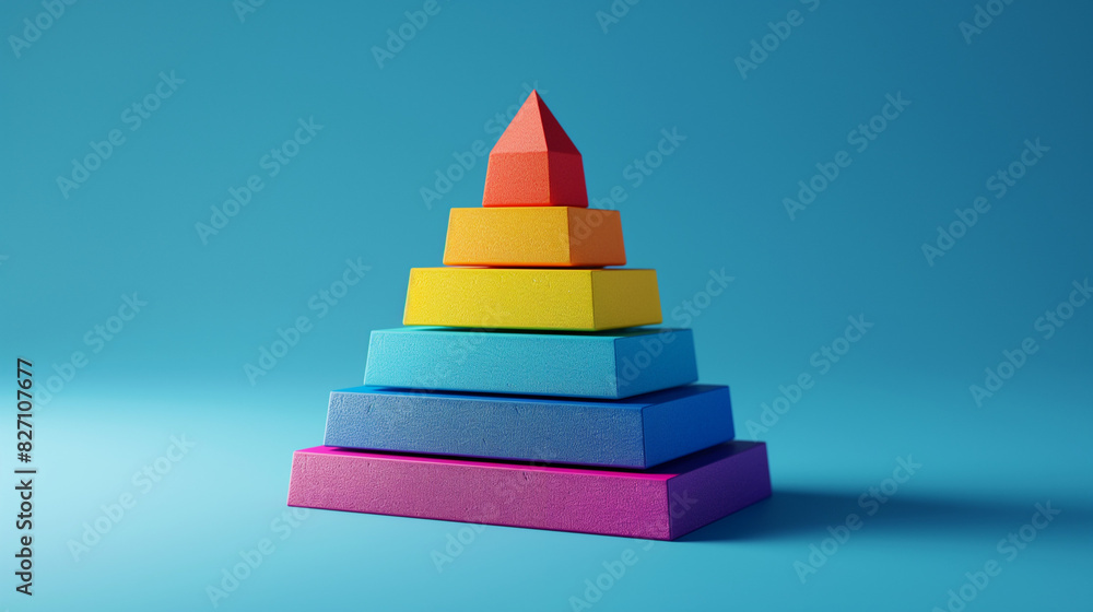 A 3D pyramid visualization with emotions like satisfied and frustrated at different levels, representing customer sentiment towards a brand. A 3D pyramid visualization with emotions like satisfied and frustrated at different levels, representing customer sentiment towards a brand.