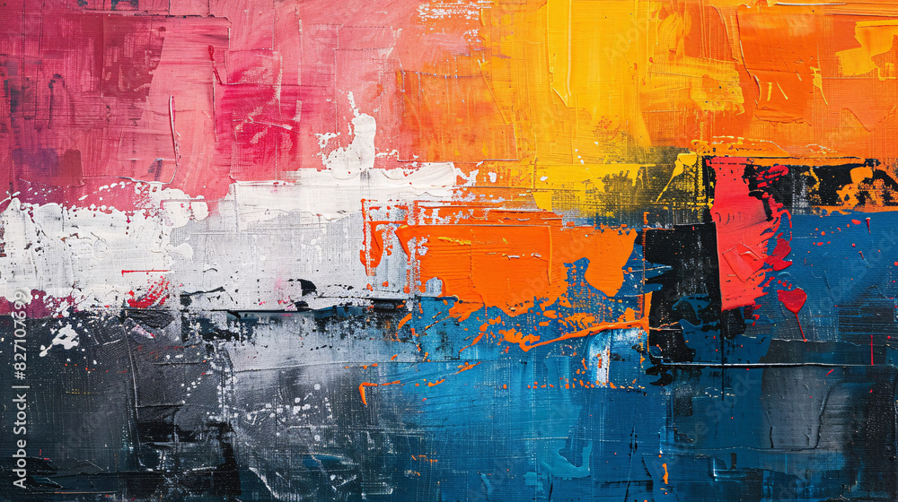 Hand-painted wall art with a vibrant watercolor background Hand-painted wall art with a vibrant watercolor background