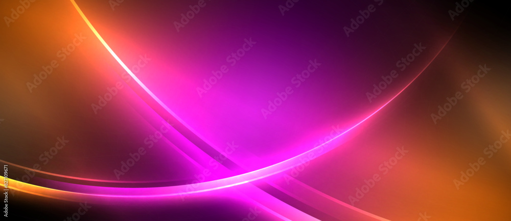 Neon glowing circle rays, light round lines in the dark, planet style neon wave lines. Energetic electric concept design for wallpaper, banner, background Neon glowing circle rays, light round lines in the dark, planet style neon wave lines. Energetic electric concept design for wallpaper, banner, background