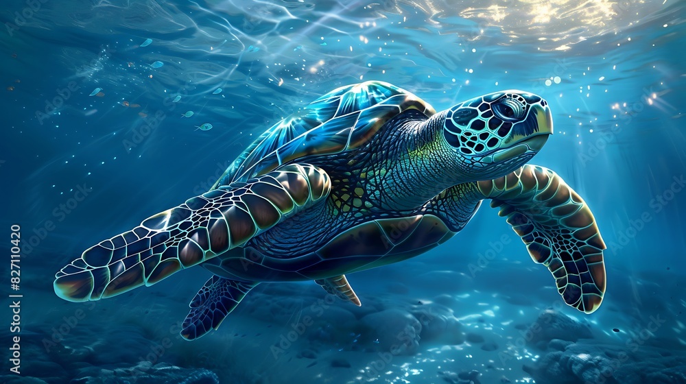 Obraz premium The underwater world of animals is a captivating ecosystem filled with diverse marine species, intricate coral reefs, and vibrant aquatic life