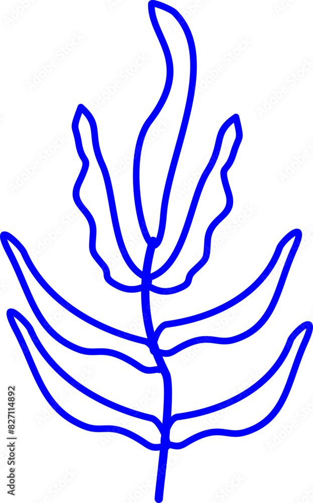 Abstract Plant and Leaves Line Element Abstract Plant and Leaves Line Element