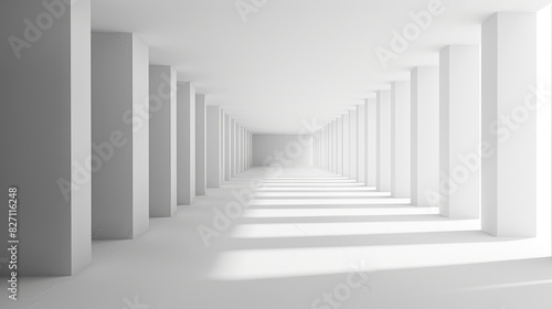 Abstract setting with a pristine white empty area and a seamless background .