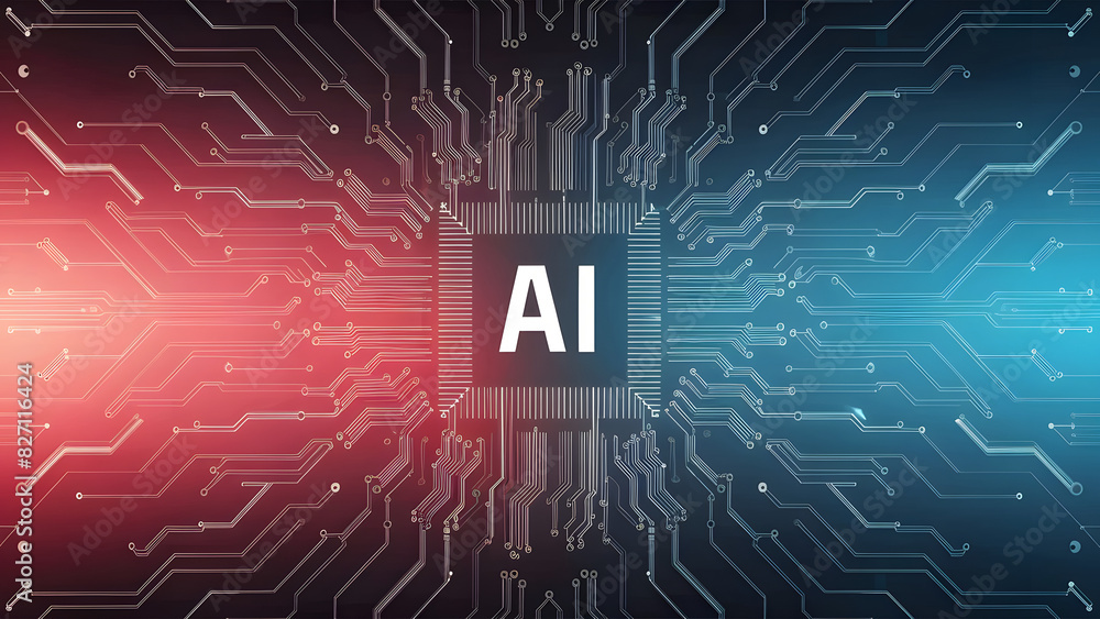 Fototapeta premium AI,Circuit board,Artificial Intelligence concept