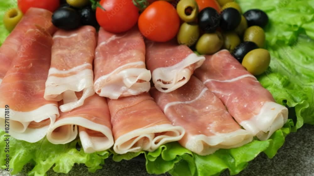 Traditional serrano ham, dry-cured pork jamon