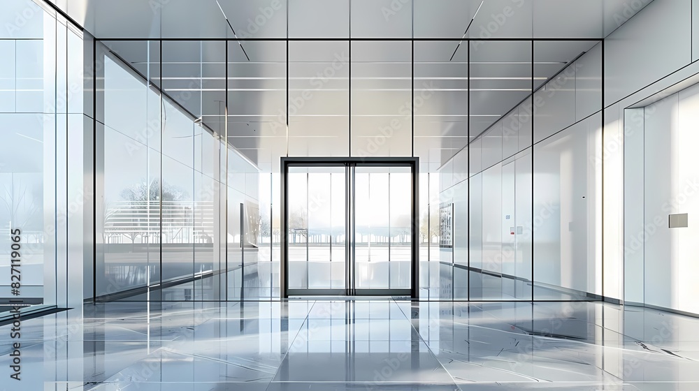 Imagine a flat design of a glass door with a contemporary black frame Imagine a flat design of a glass door with a contemporary black frame