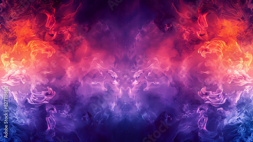 Colorful abstract art with swirling smoke patterns in vibrant red, orange, and purple hues, creating a dynamic visual effect.