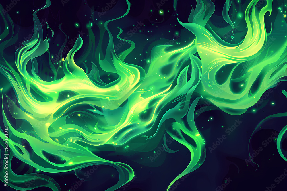 green flames on a black background green flames on a black background