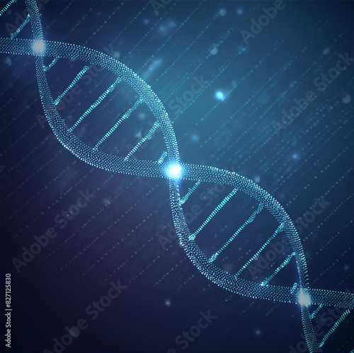 Wallpaper Mural DNA - Visualization of DNA Molecules - Genetic Code - Structure of DNA - Abstract Representation of Deoxyribonucleic Acid - Double Helix - Genetic Mutation and Manipulation Torontodigital.ca