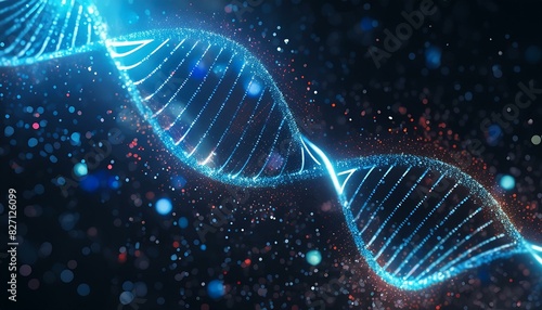 DNA - Visualization of DNA Molecules - Genetic Code - Structure of DNA - Abstract Representation of Deoxyribonucleic Acid - Double Helix - Genetic Mutation and Manipulation