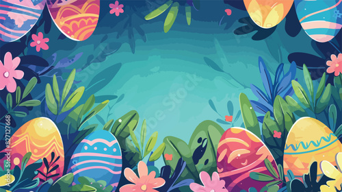 Happy Easter horizontal banner template. designs with