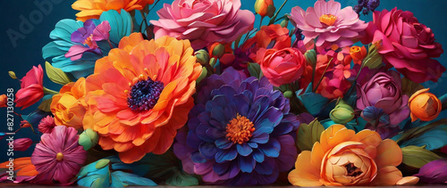 Imagine a bouquet of vibrant flowers  each one carefully placed to create a visually stunning and diverse composition. This is the inspiration for your next AI-generated masterpiece.