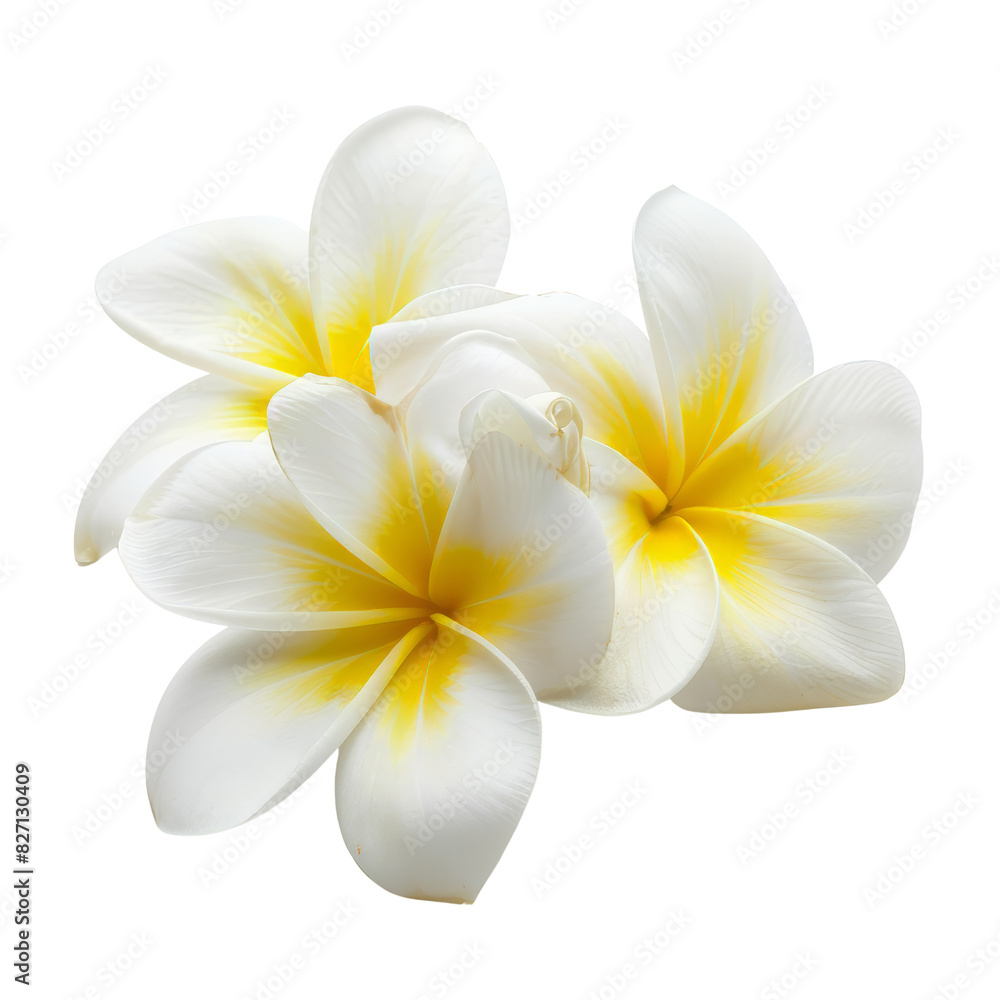White and Yellow Plumeria Flowers Isolated White and Yellow Plumeria Flowers Isolated
