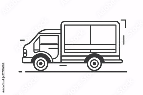 a black and white drawing of a truck