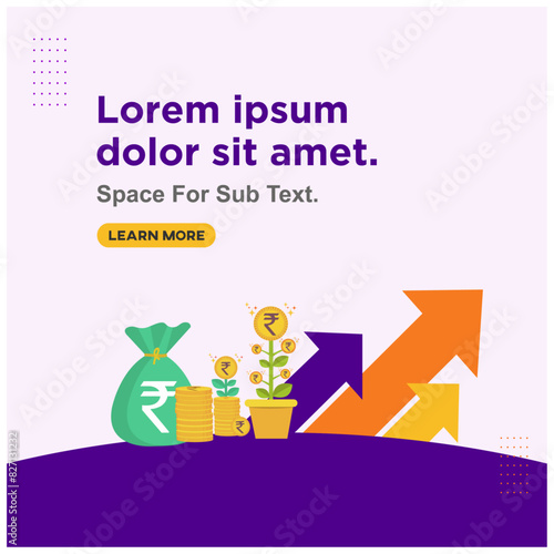 Invest, Finance, Trade, Stocks, Savings Template Vector