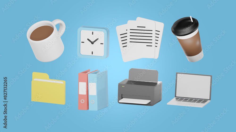 3D Office and icons