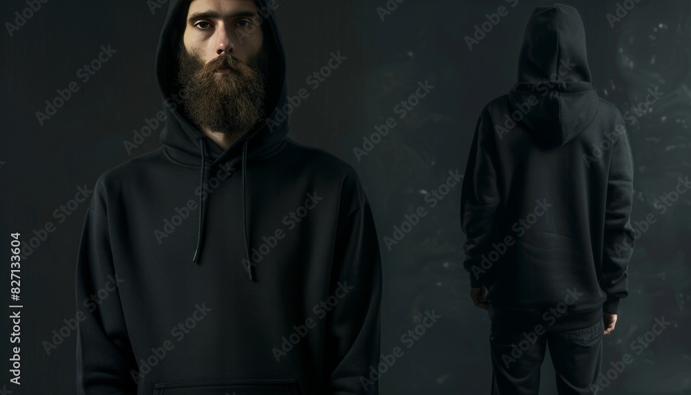 Bear'd in Style: Showcase of Men's Hoodies for Logo Printing and Advertisement Bear'd in Style: Showcase of Men's Hoodies for Logo Printing and Advertisement