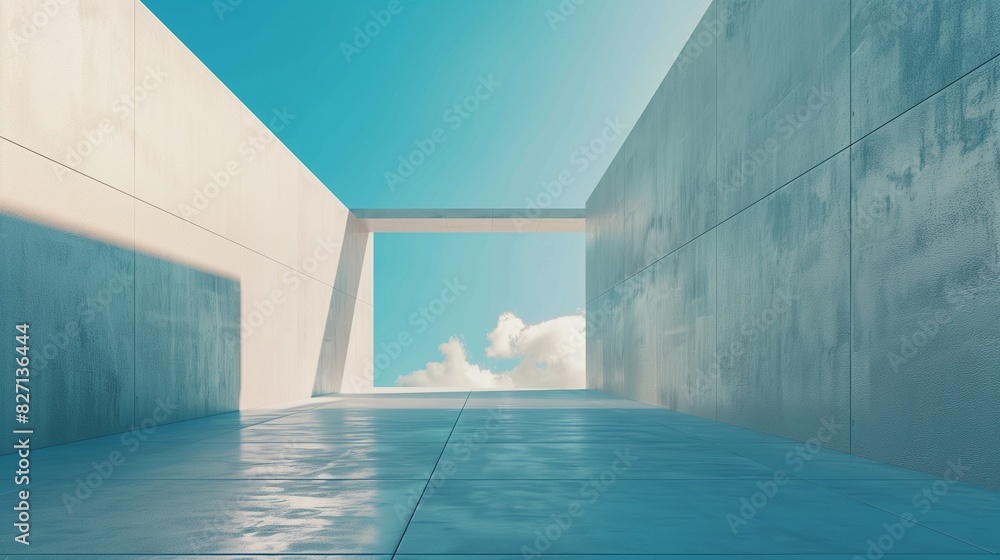 Aesthetic and beautiful minimalism architecture background featuring clean lines, neutral colors, and design elements, perfect for video calls or online meetings, creating professional atmosphere.