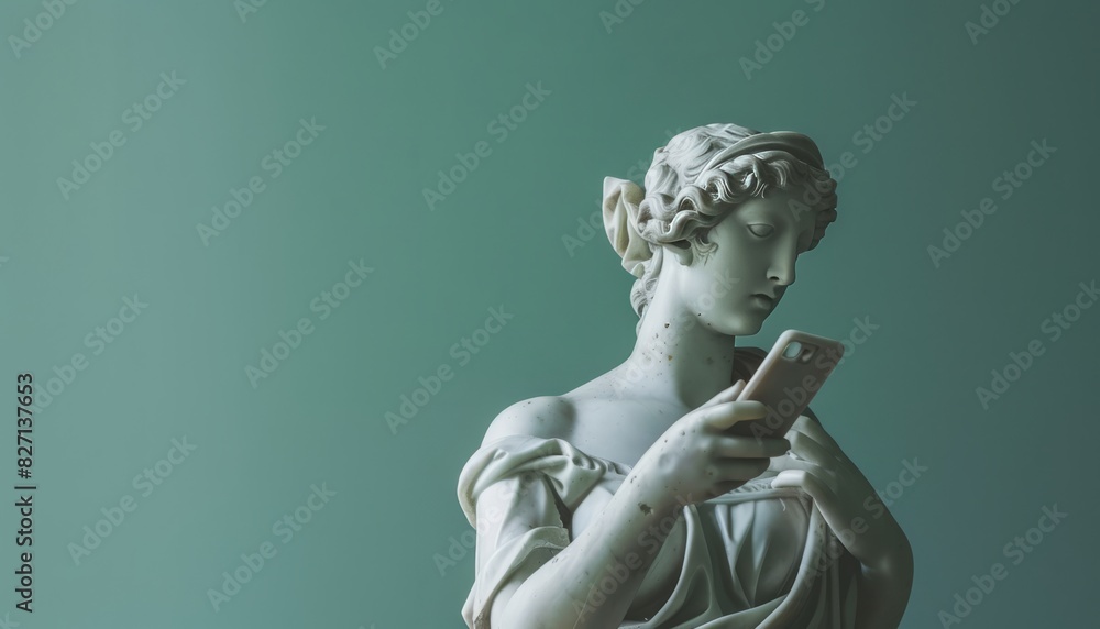 Sage Green Modern Design: Antique Statue's Hands with Callouts for Text Messages Sage Green Modern Design: Antique Statue's Hands with Callouts for Text Messages
