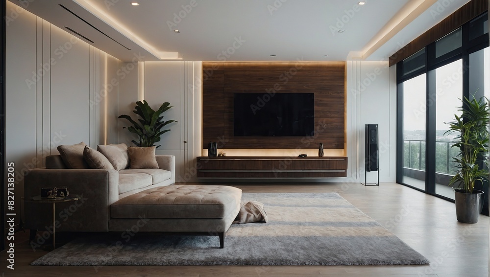 Fototapeta premium large luxury modern bright interiors room