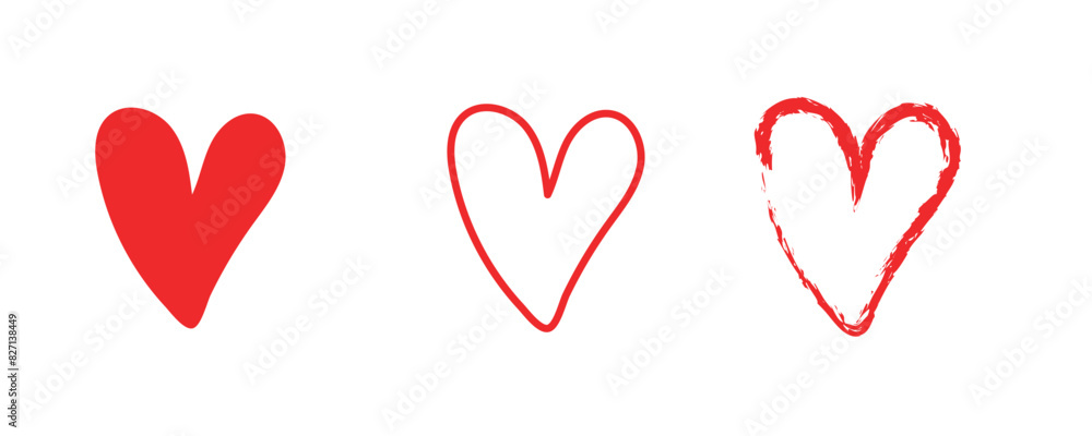 Red heart doodle icon. Isolated hand drawn love symbol with white background.
Red heart doodle icon. Isolated hand drawn love symbol with white background.