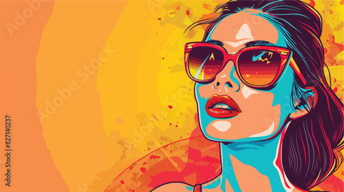 Portrait of beautiful young woman with sunglasses 