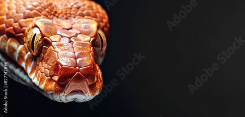 Animals reptiles snakes banner panorama long - Closeup of snake, isolated on black background