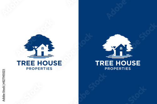Inspiration for Tree Logo Designs Combined with Home. This logo Symbolizes the Surrounding Environment, Protection, Peace, Growth, Care and Things Close to Nature, Ecology and the Environment.