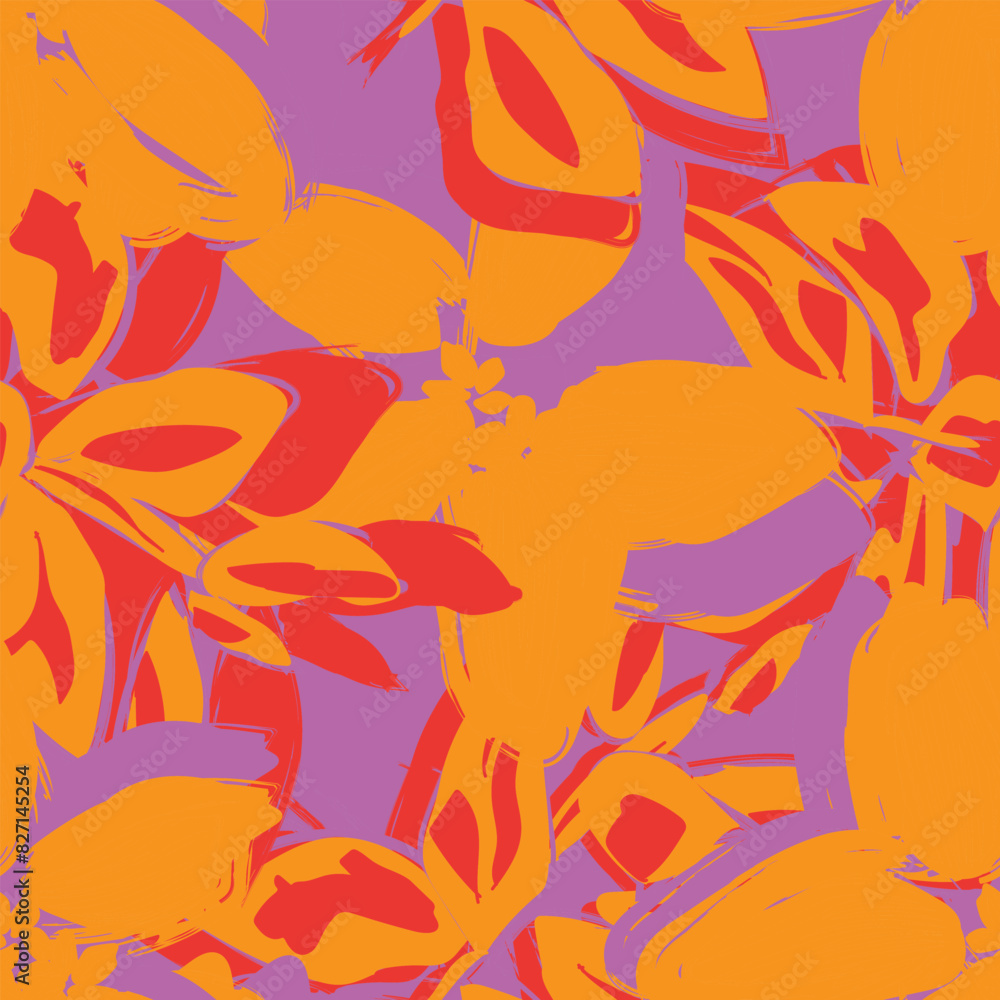 Colourful Abstract Floral Seamless Pattern Design