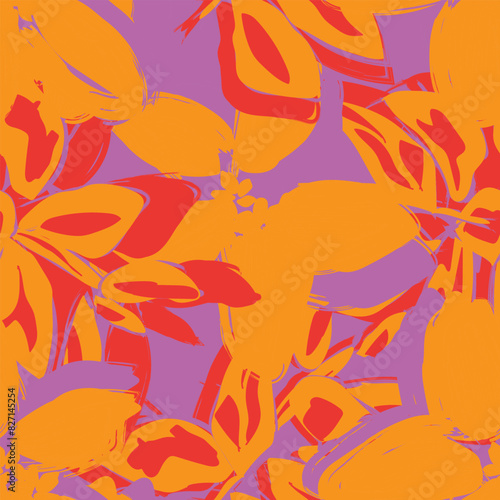 Colourful Abstract Floral Seamless Pattern Design