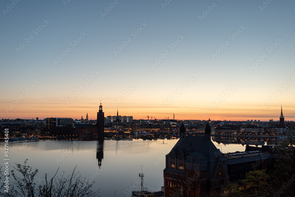 Fototapeta premium sunset over the river