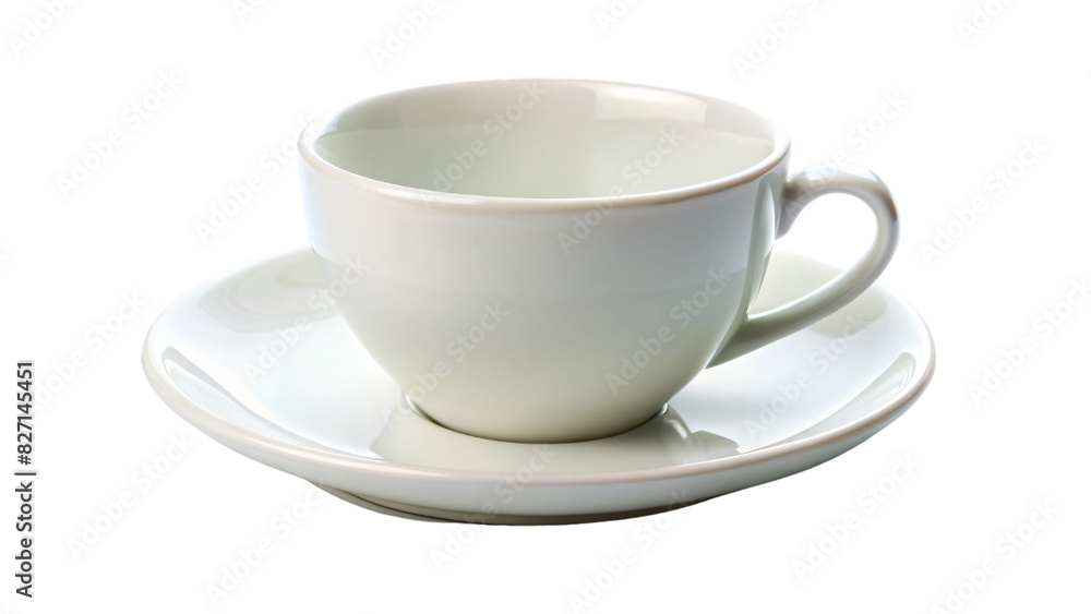 A clean white ceramic coffee cup sits alone on a bright white background A clean white ceramic coffee cup sits alone on a bright white background