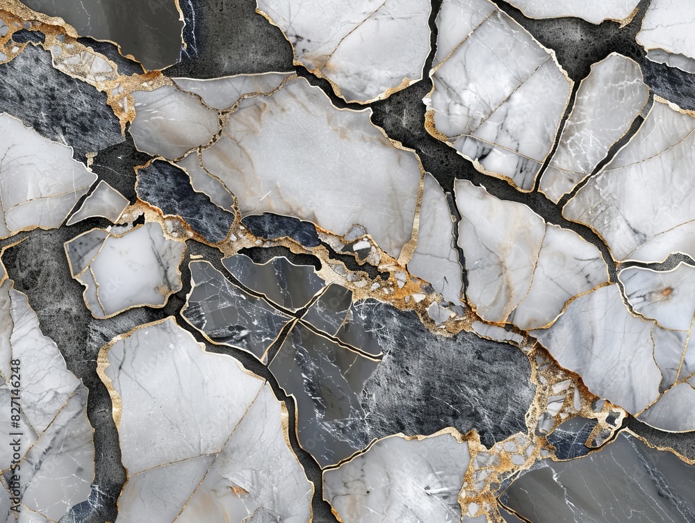 Obraz premium Capture the intricate patterns and textures of marble and stone surfaces from an aerial perspective