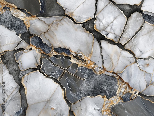 Capture the intricate patterns and textures of marble and stone surfaces from an aerial perspective