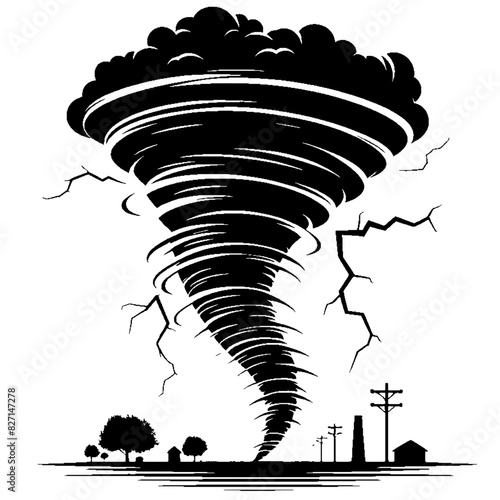 Tornado wind silhouette
