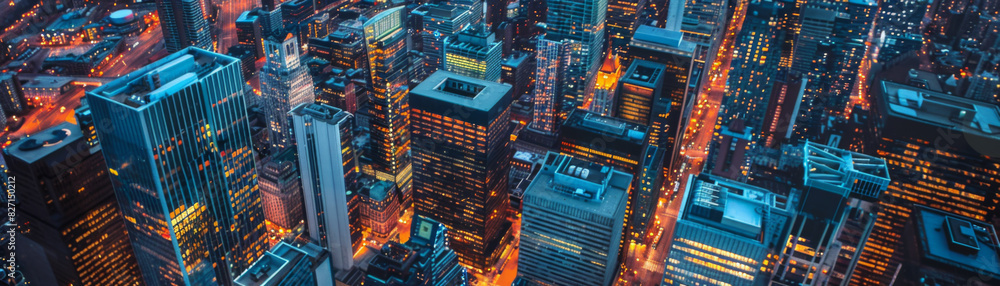 Obraz premium Aerial view of vibrant cityscape