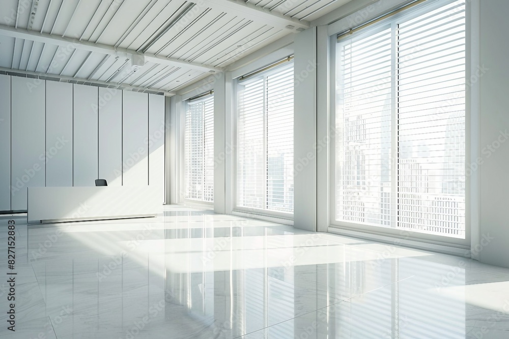 Fototapeta premium White office interior. generative ai.