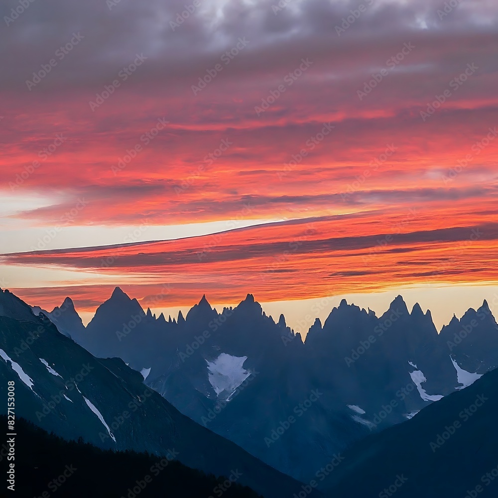 Majestic Mountain Peaks Breathtaking Nature Landscape Photography  Microstock Image